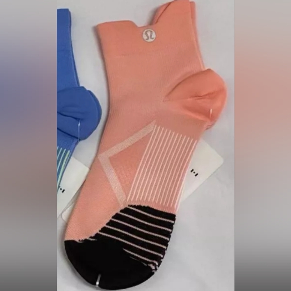 lululemon athletica Coral and Black Athletic Socks S/M